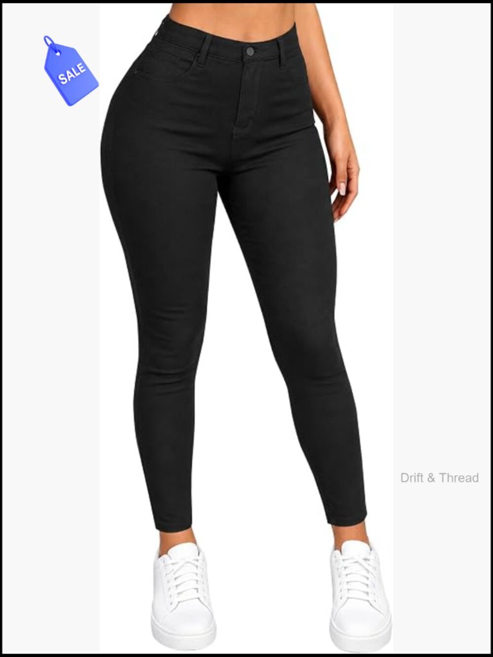 High-Waist Stretchy Skinny Jeans Butt Lifting Ankle Length
